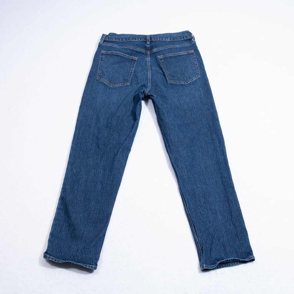 Gap Jeans Womens 10 - 30x26 Cheeky Straight Hi Rise Button Fly Dark Blue Wash - Picture 2 of 10